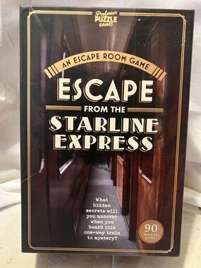 Like new. All pieces in tack ( I checked ). Interesting Escape Room  Game